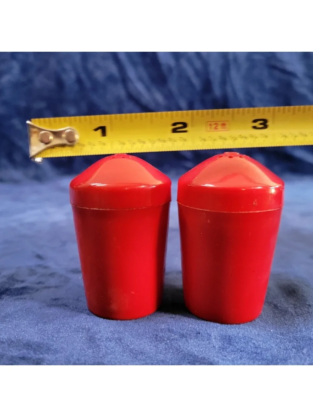 Vintage W Germany Red Plastic Salt Pepper Shakers Set Mid Century Retro